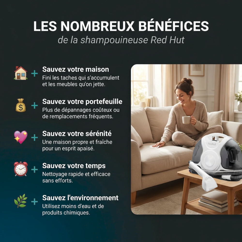 Shampouineuse avec double réservoir 2300 ml + Détergents Offerts